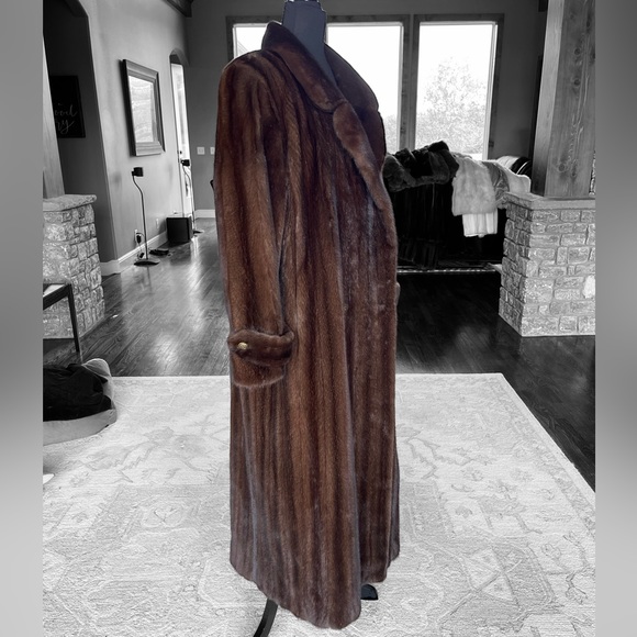2XL + Mahogany Mink Fur Coat Real Fur Genuine Fur Unisex XXL Sable - Picture 2 of 15